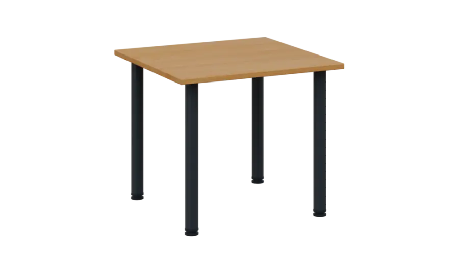 CRTR 80 jídelní stůl, kovová podnož černá, deska 25 mm, 800x800 mm, buk royal